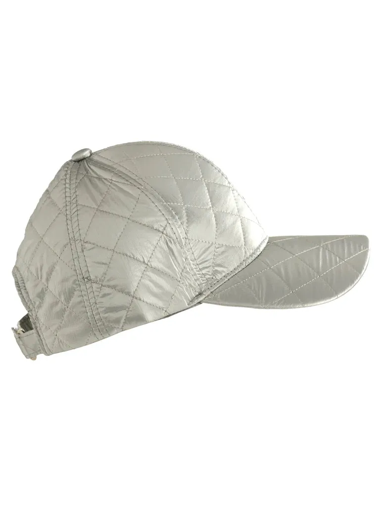 SHI Logan Quilted Ball Hat in Silver