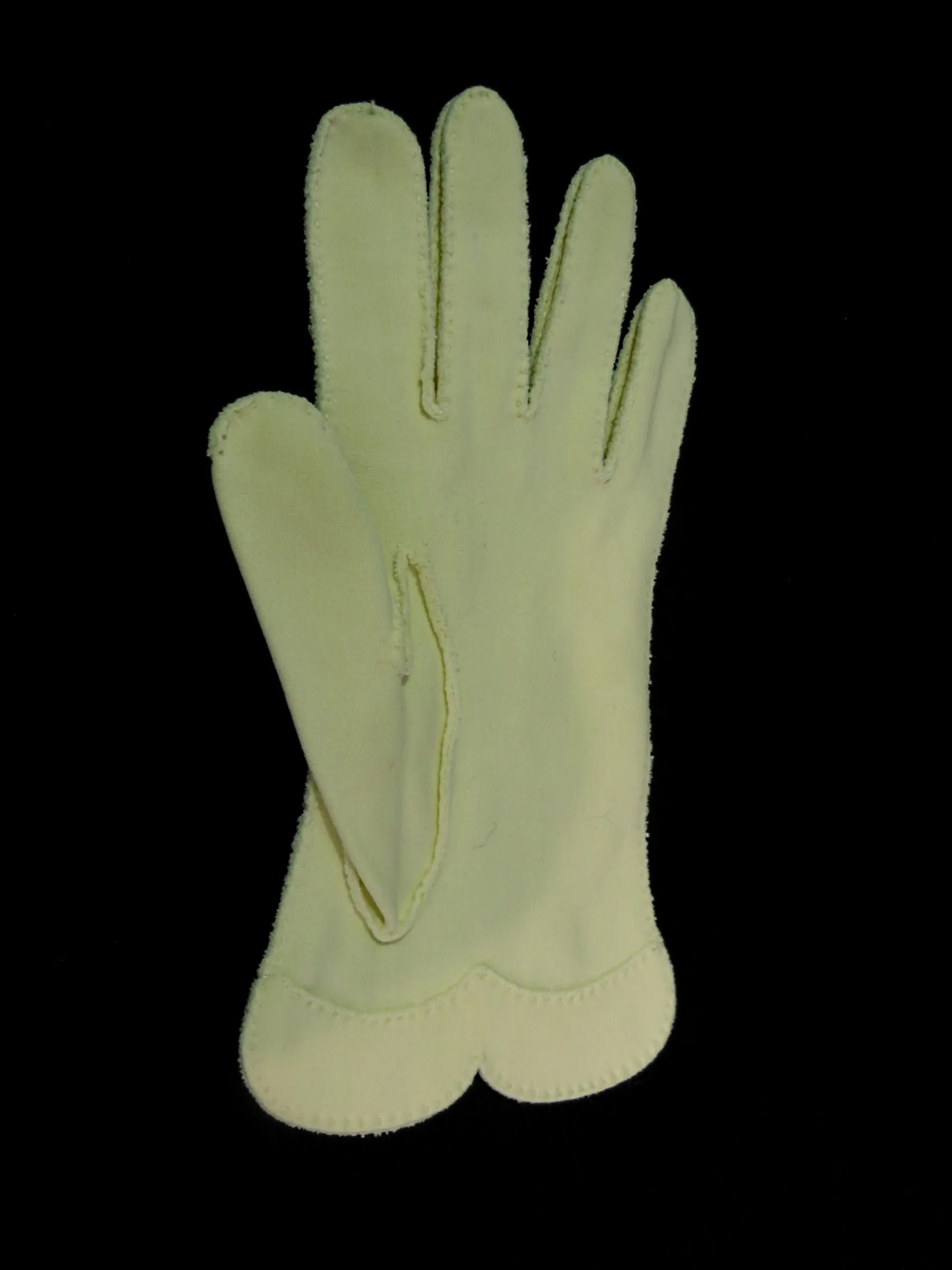 Short Cream Cotton Doeskin Gloves - S