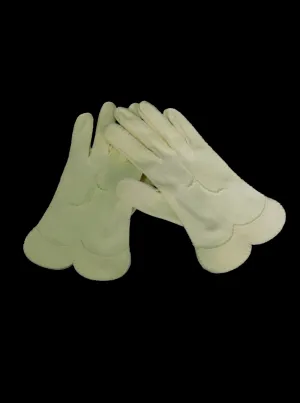 Short Cream Cotton Doeskin Gloves - S