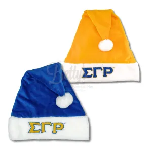 Sigma Gamma Rho ΣΓΡ Embroidered Greek Letters Deluxe Santa Hat