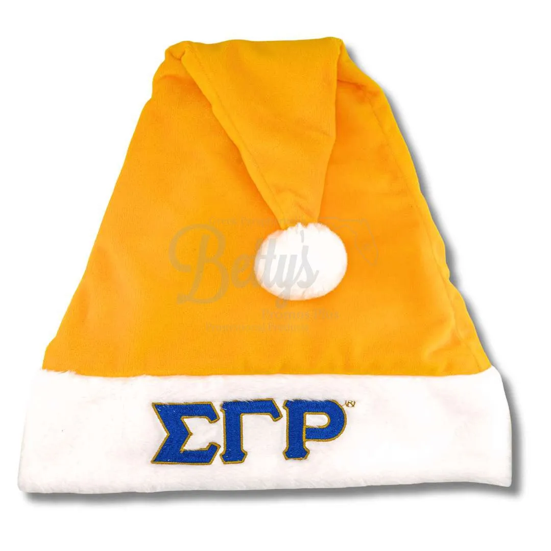 Sigma Gamma Rho ΣΓΡ Embroidered Greek Letters Deluxe Santa Hat