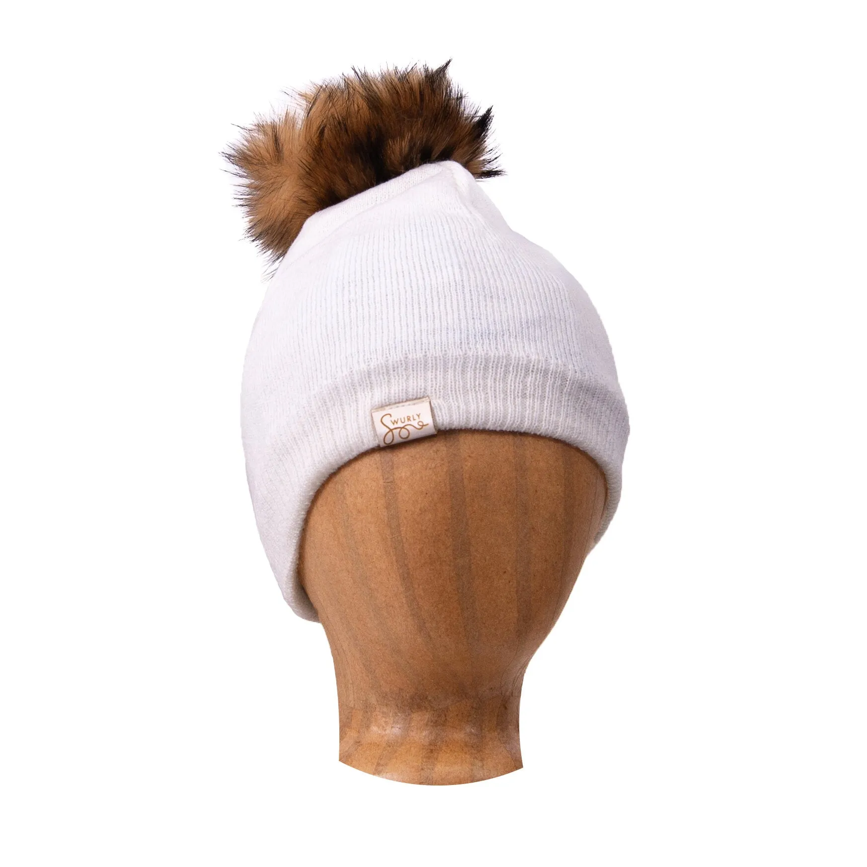 Silk Lined Knit Beanies with Removable Pom Pom