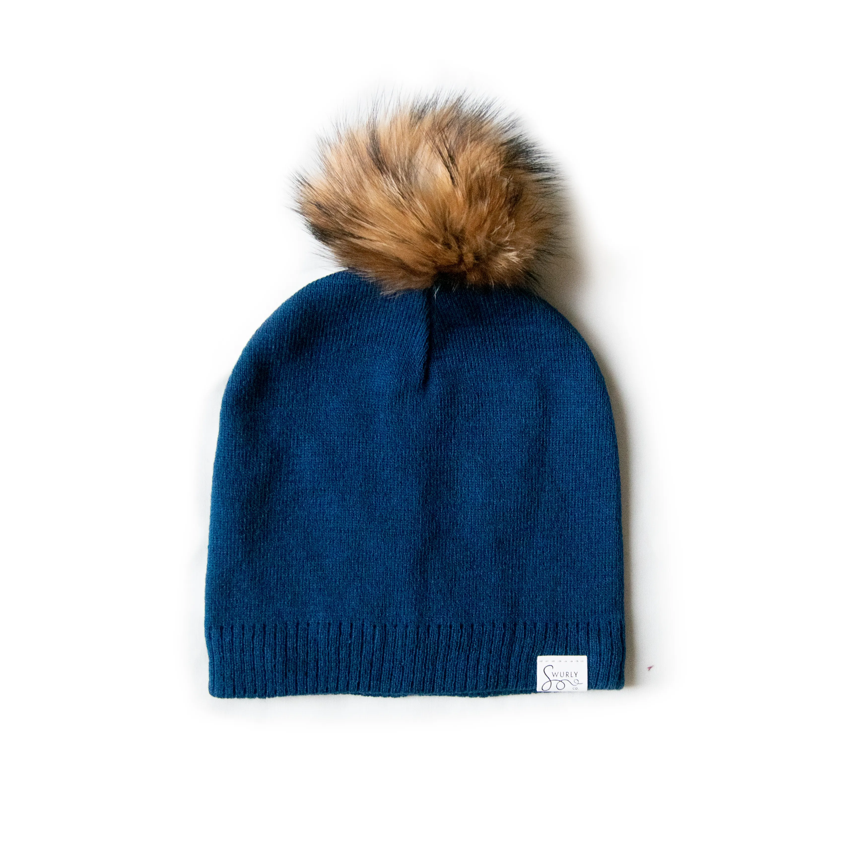 Silk Lined Knit Beanies with Removable Pom Pom