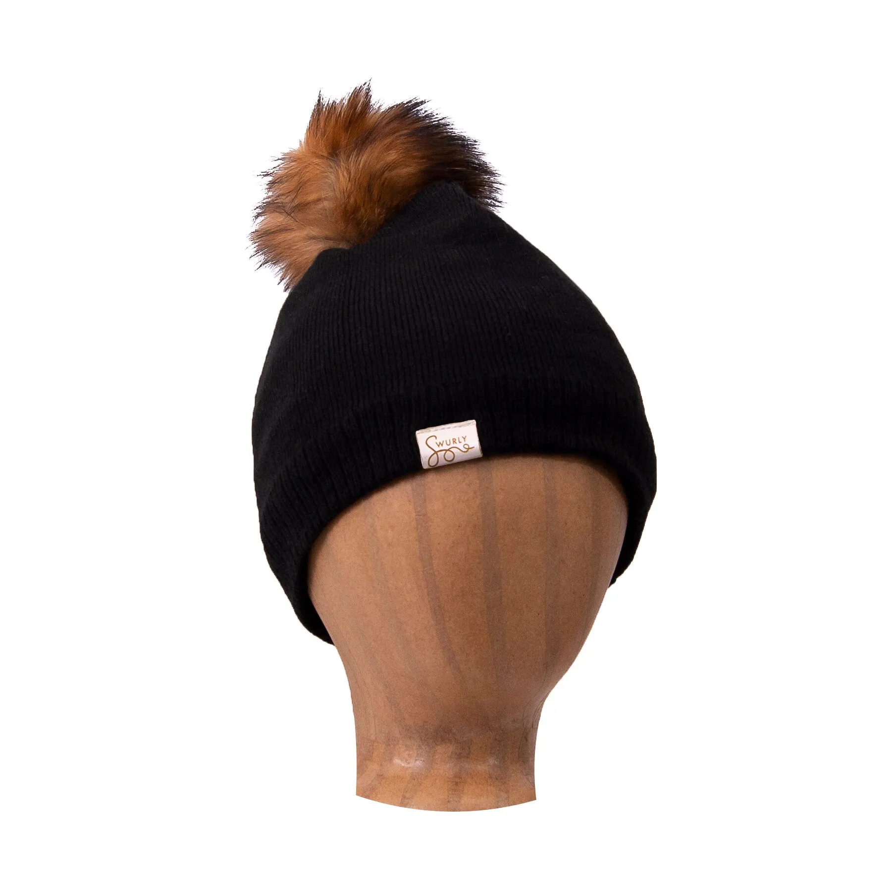 Silk Lined Knit Beanies with Removable Pom Pom