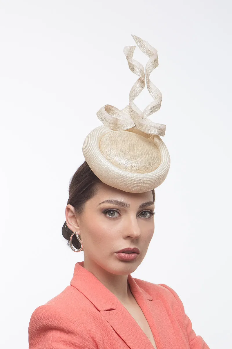 Silver and Cream Percher Button Hat