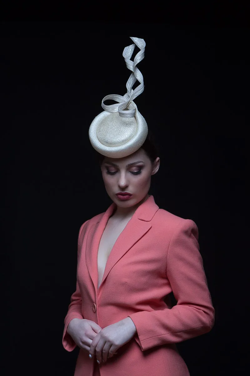 Silver and Cream Percher Button Hat