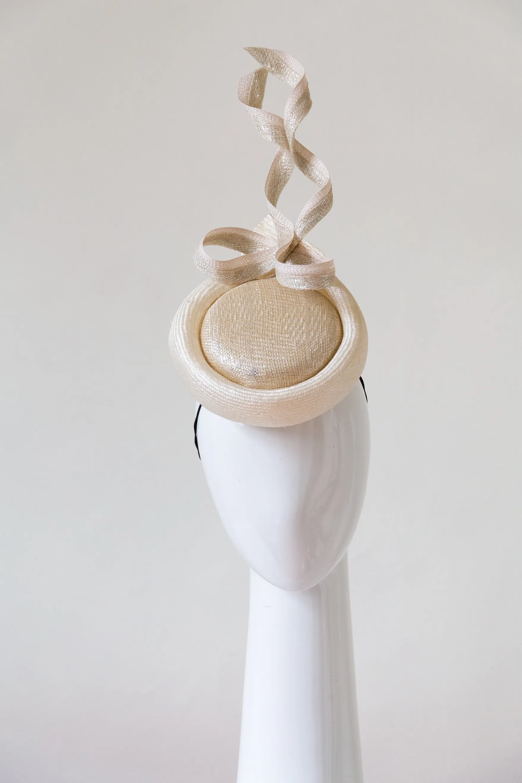 Silver and Cream Percher Button Hat