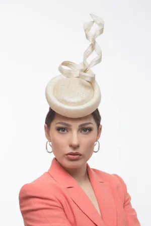 Silver and Cream Percher Button Hat