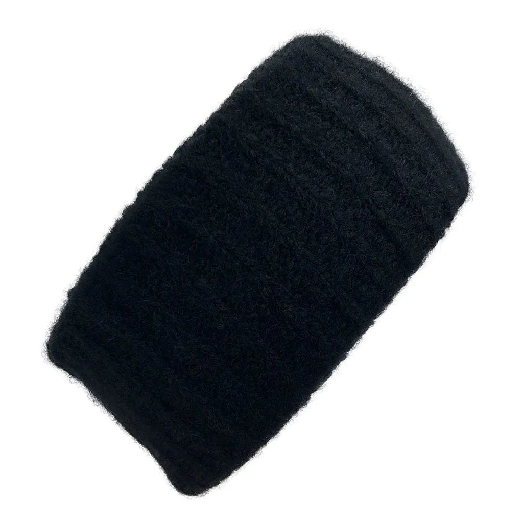 SLATE   SALT Women's Black Ribbed Alpaca Ear Warmer