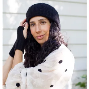 SLATE   SALT Women's Black Ribbed Alpaca Ear Warmer