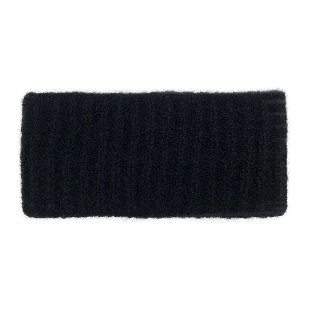 SLATE   SALT Women's Black Ribbed Alpaca Ear Warmer