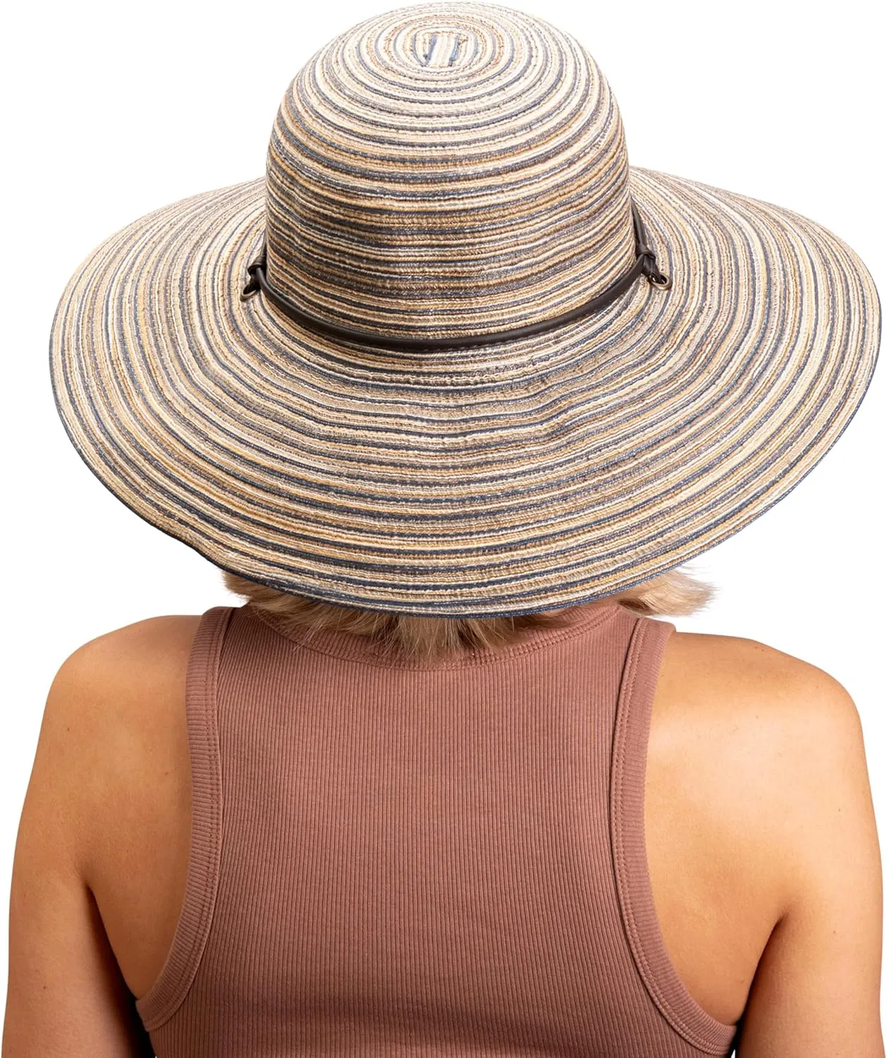Sloggers Women's Wide Brim Braided Sun Hat with Wind Lanyard - UPF 50  Maximum Sun Protection
