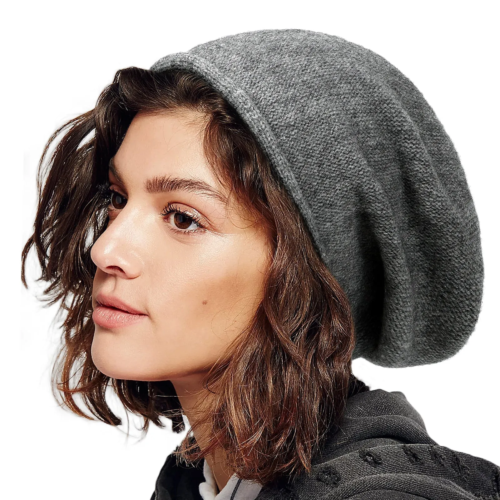 Slouchy Beanie Winter Cashmere Knitted Warm Hat