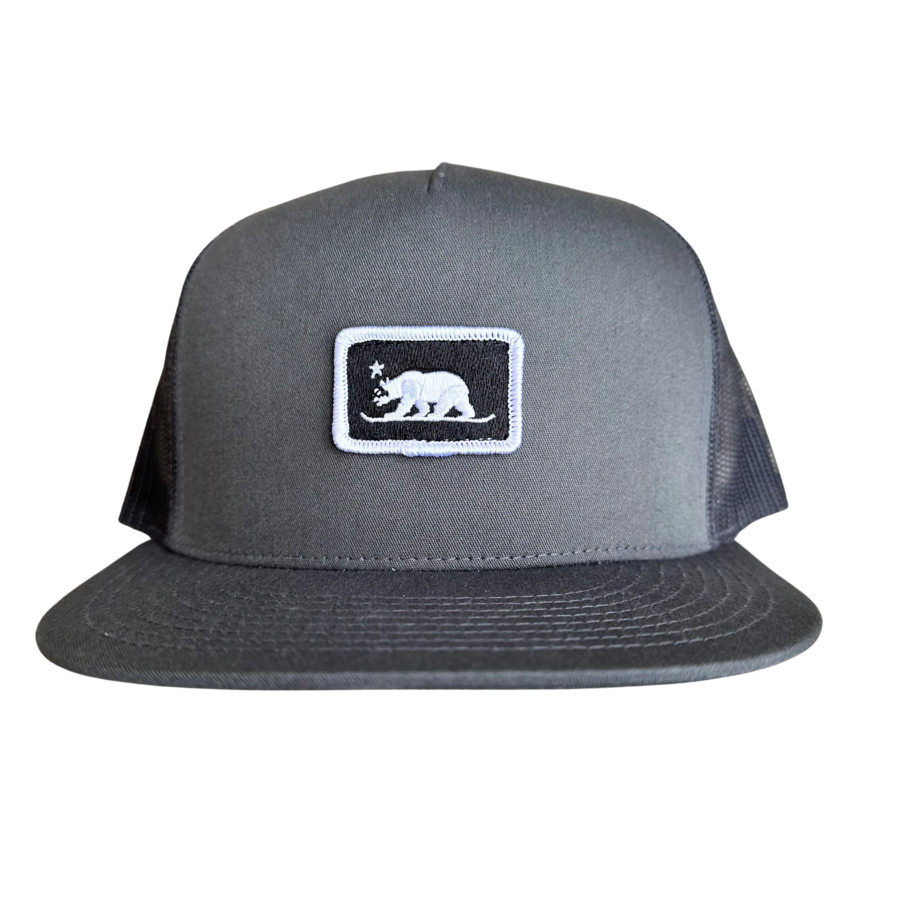 Snowboard Bear 5-Panel Mesh Snapback Trucker Hat