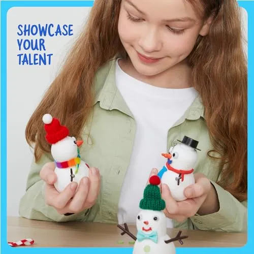 Snowman Making Kit for Kids - Build a Snow Man Craft Kits for Girls, Boys, Toddlers Ages 3  Kid Winter Christmas Crafts Activities Stocking Stuffers Fun Toys Ideas for 3, 4, 5, 6, 7, 8 Year Old