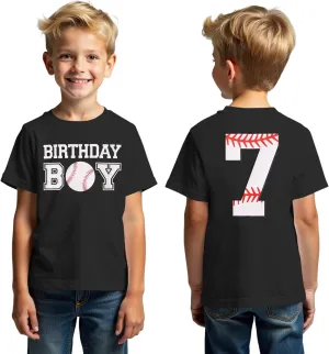 SOFEON Baseball Birthday Boy Shirts 6th 7th 8th 9th 10th Boys Birthday Party T-Shirt Kids Baseball Gift Short Sleeve Tees