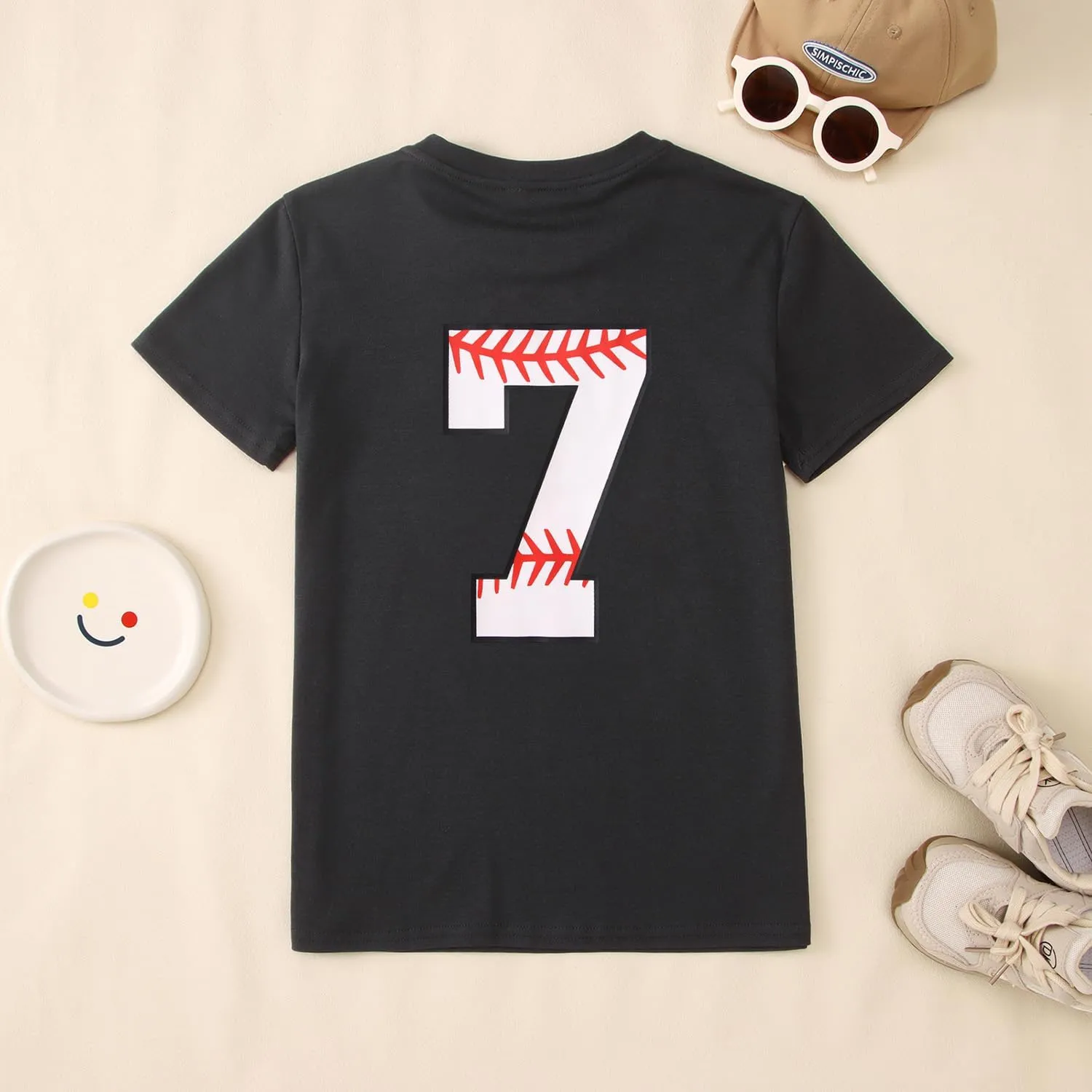 SOFEON Baseball Birthday Boy Shirts 6th 7th 8th 9th 10th Boys Birthday Party T-Shirt Kids Baseball Gift Short Sleeve Tees