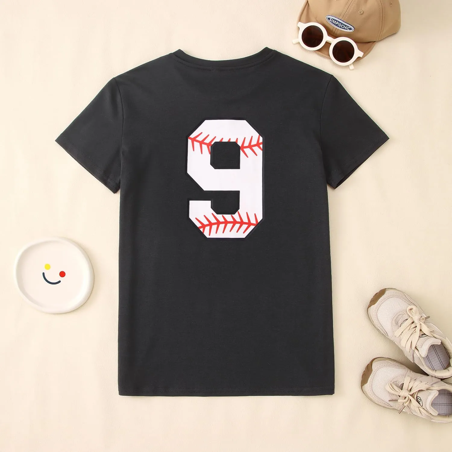 SOFEON Baseball Birthday Boy Shirts 6th 7th 8th 9th 10th Boys Birthday Party T-Shirt Kids Baseball Gift Short Sleeve Tees