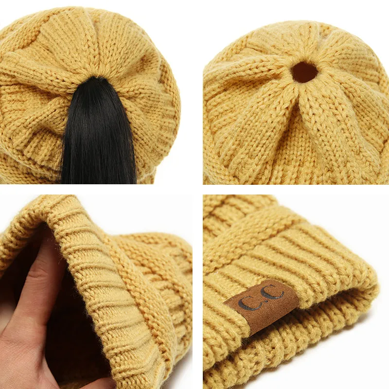 Soft Knit Ponytail Beanie 2018