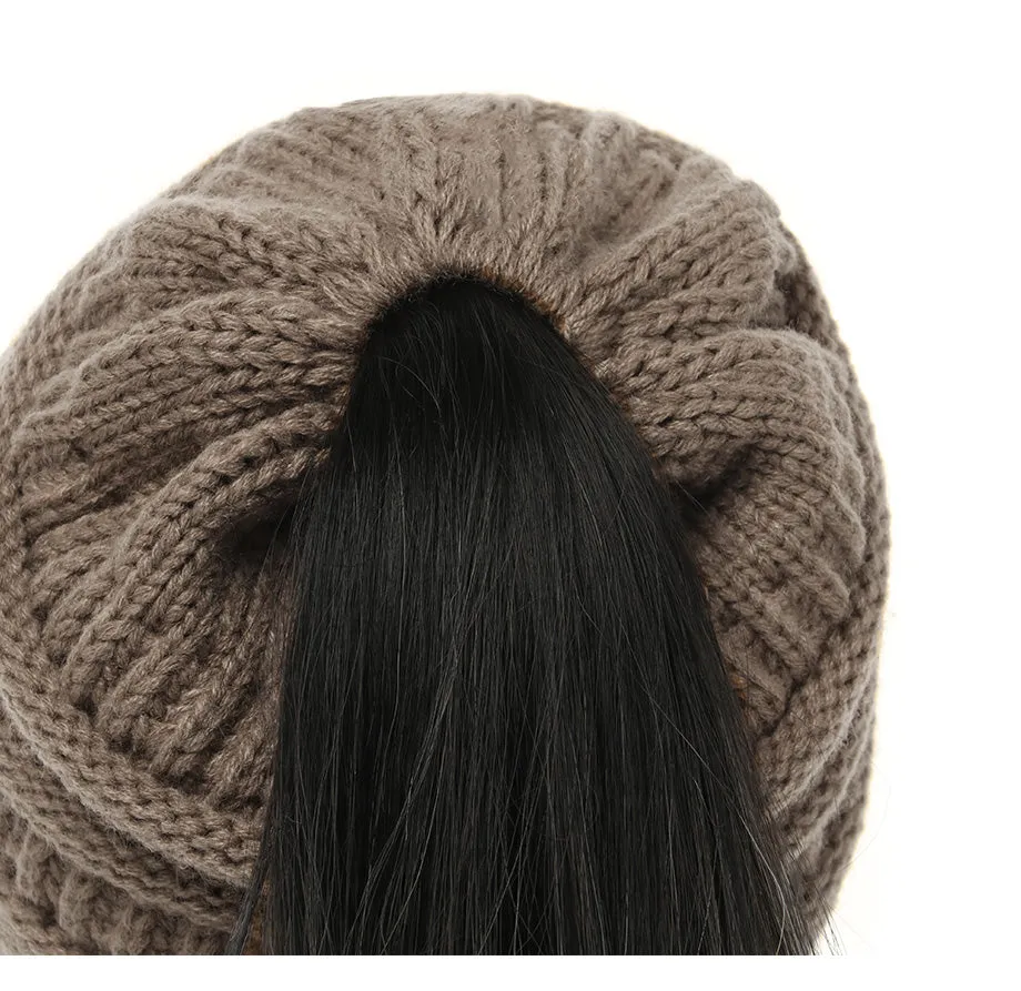 Soft Knit Ponytail Beanie 2018