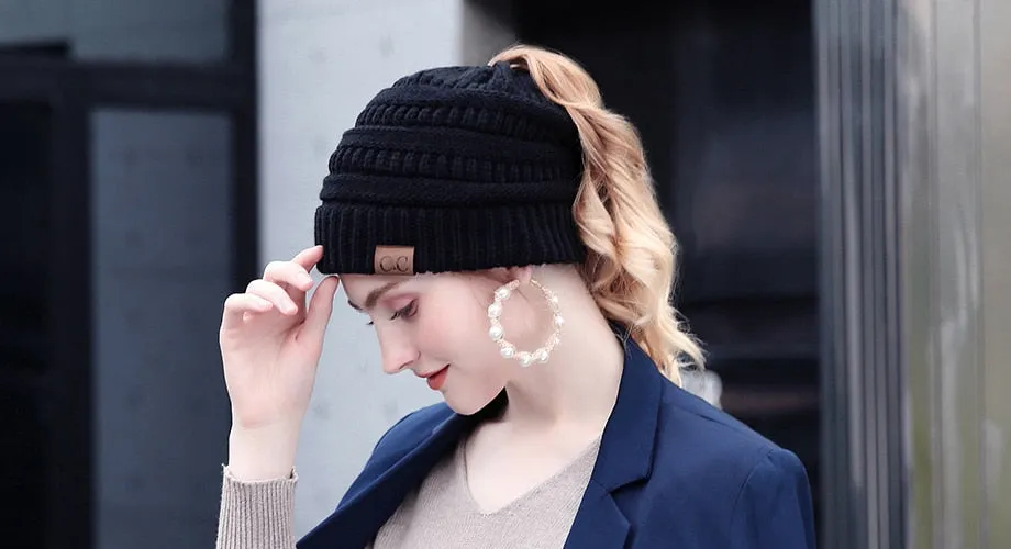 Soft Knit Ponytail Beanie 2018