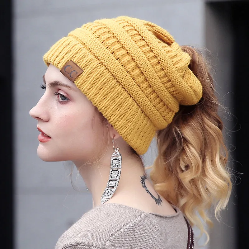 Soft Knit Ponytail Beanie 2018