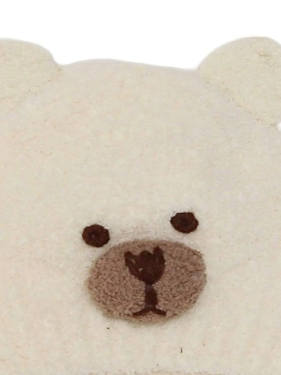 Soft Knitted Bear Beanie for Boys, White, 6-18 Months