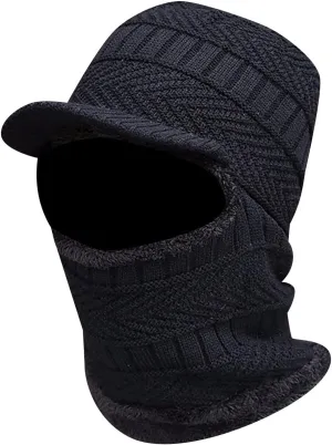 Soft Thicken Wool Ski Hat Men Warm Hats Neck Warm Winter Wool Hat Set Women Men Knitted Cap Scarf The Office