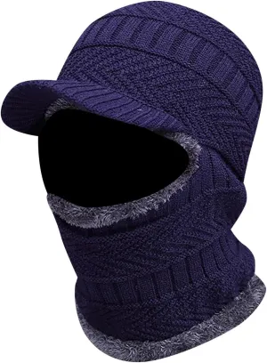 Soft Thicken Wool Ski Hat Men Warm Hats Neck Warm Winter Wool Hat Set Women Men Knitted Cap Scarf The Office