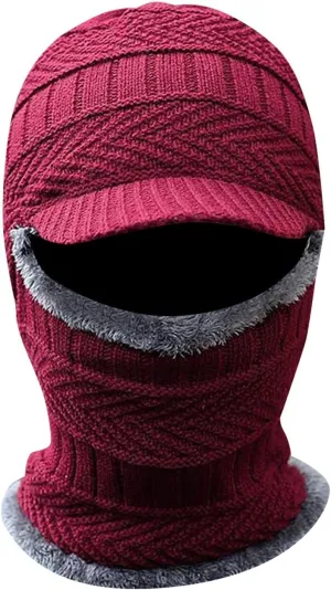 Soft Thicken Wool Ski Hat Men Warm Hats Neck Warm Winter Wool Hat Set Women Men Knitted Cap Scarf The Office