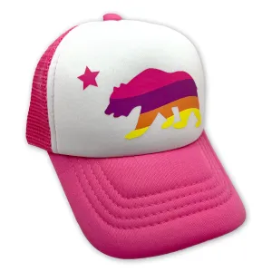 Sol Baby California Bear Striped Pink Trucker Hat