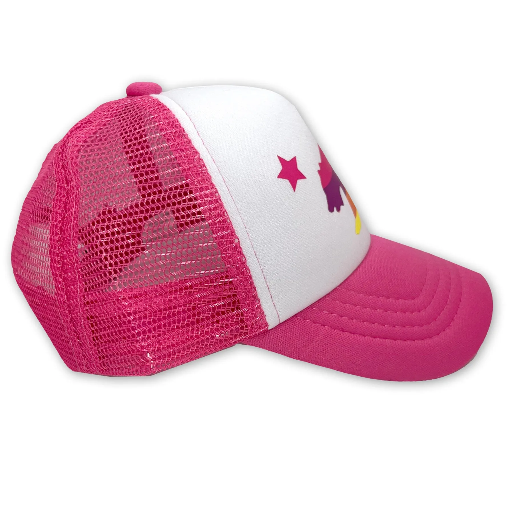 Sol Baby California Bear Striped Pink Trucker Hat