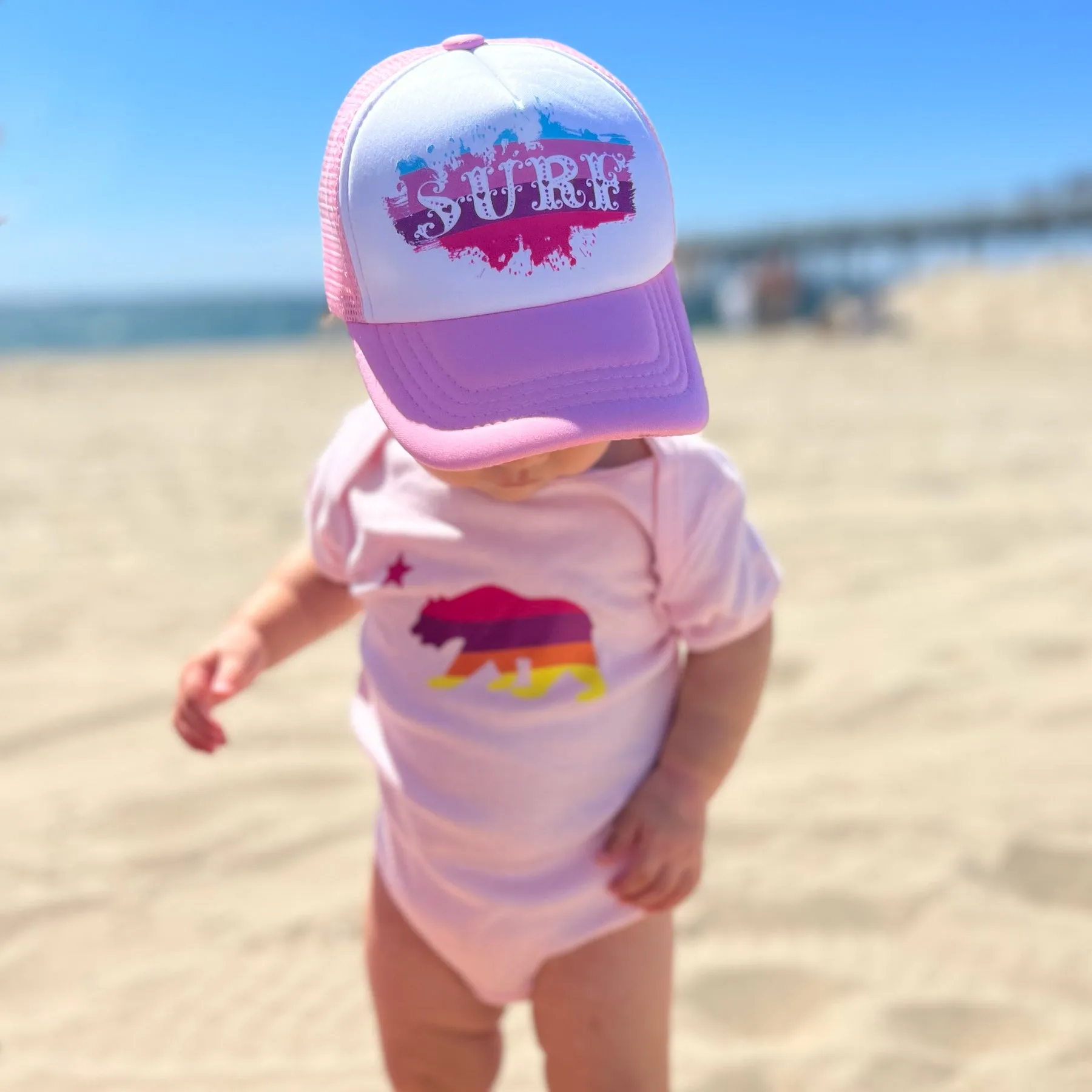 Sol Baby Surf Splash Pink Trucker Hat
