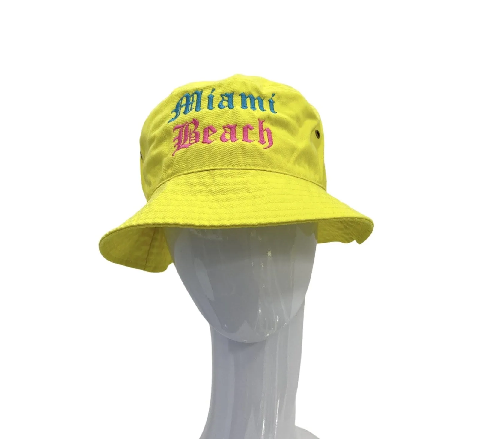 Solid Bucket Miami Beach Fitted Hat