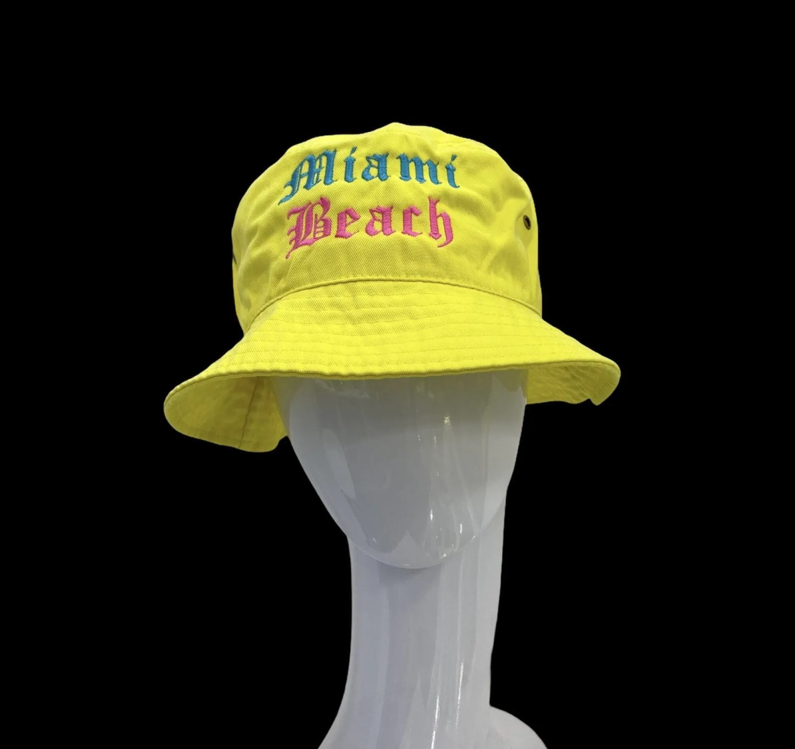 Solid Bucket Miami Beach Fitted Hat
