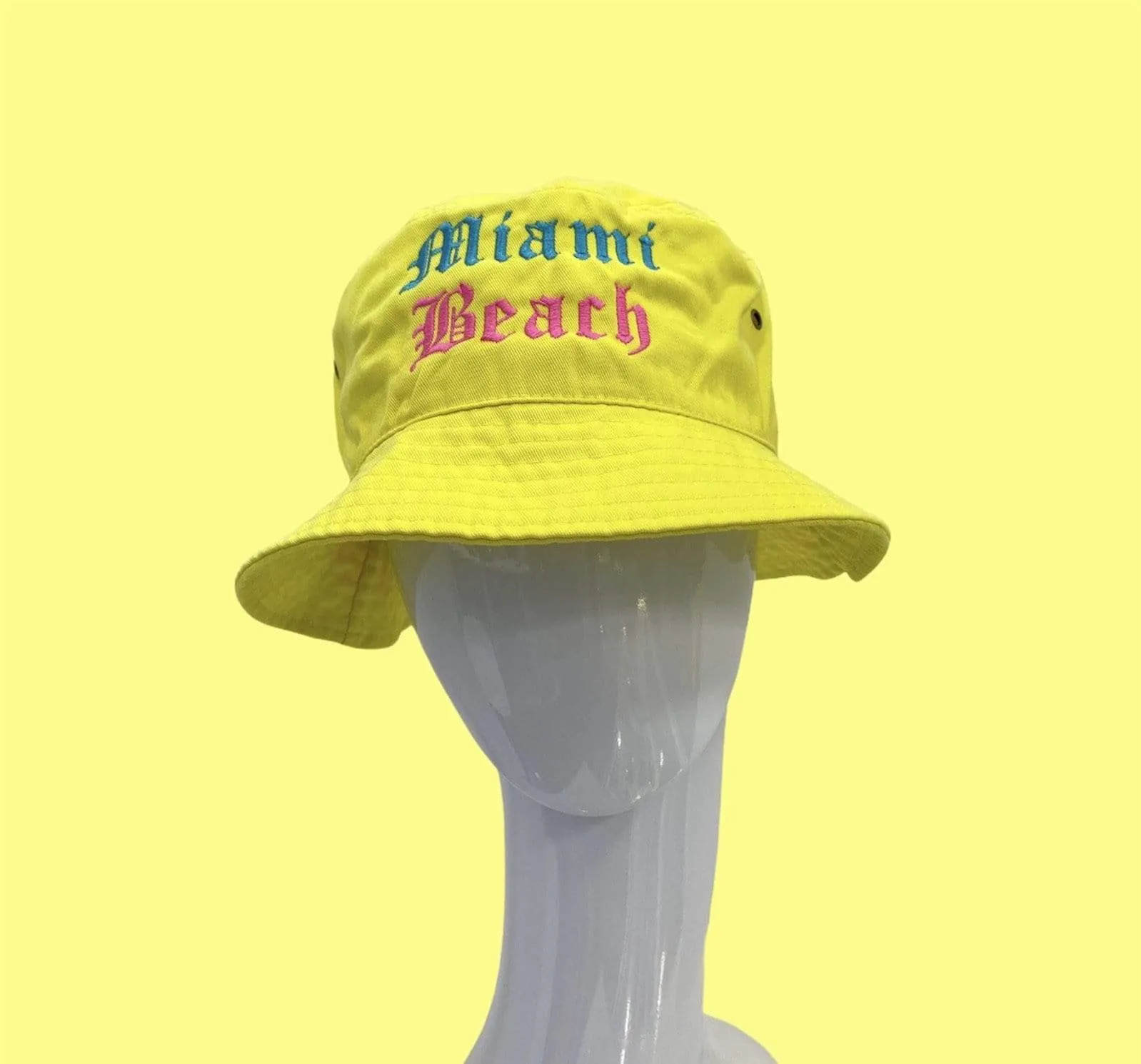 Solid Bucket Miami Beach Fitted Hat