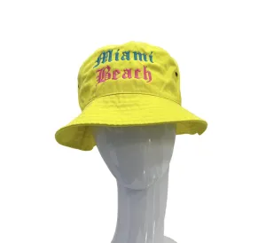 Solid Bucket Miami Beach Fitted Hat