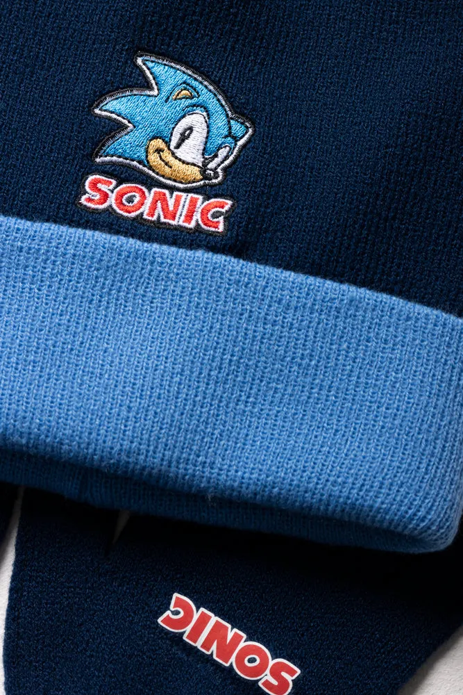 Sonic Beanie & Gloves Set Navy