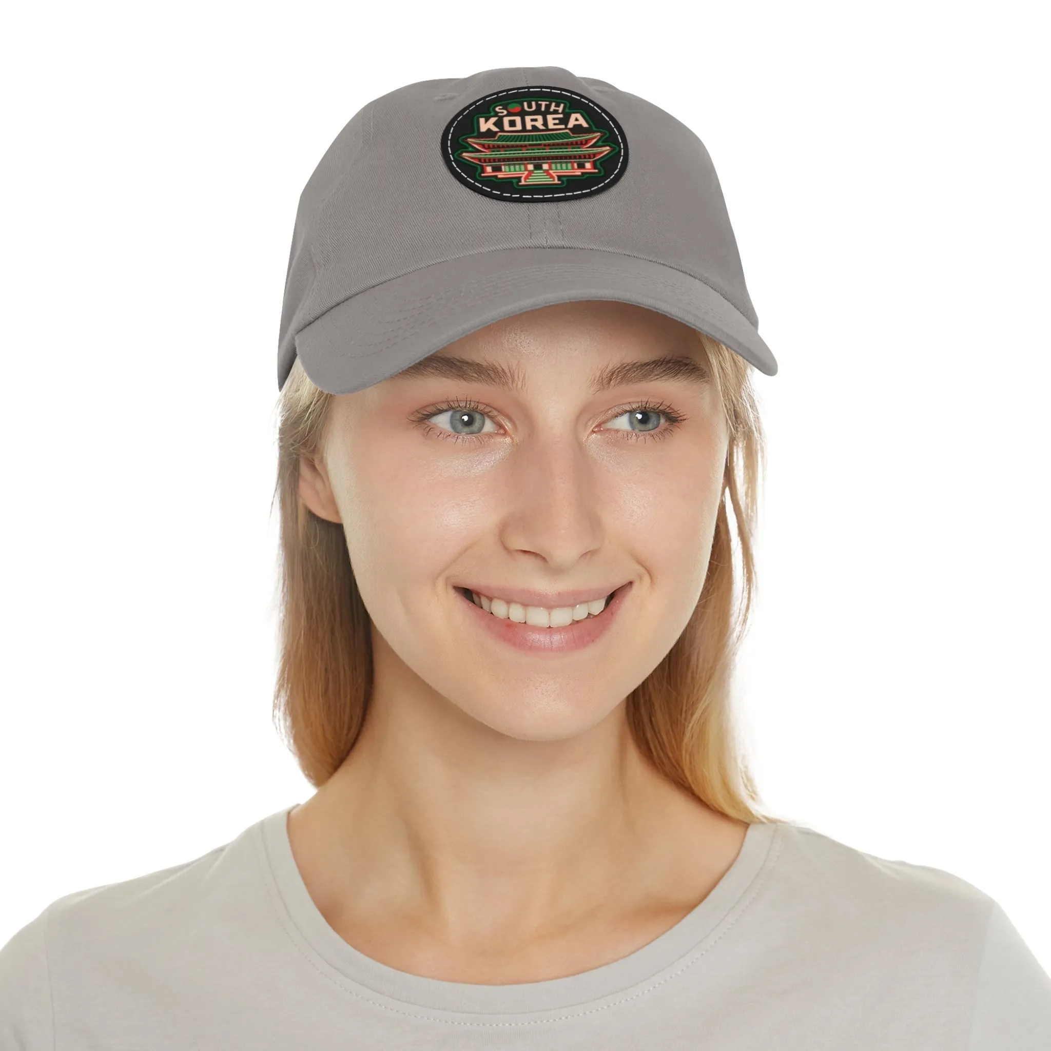 South Korea Hat with Leather Patch (Round)  - EmpressKorea