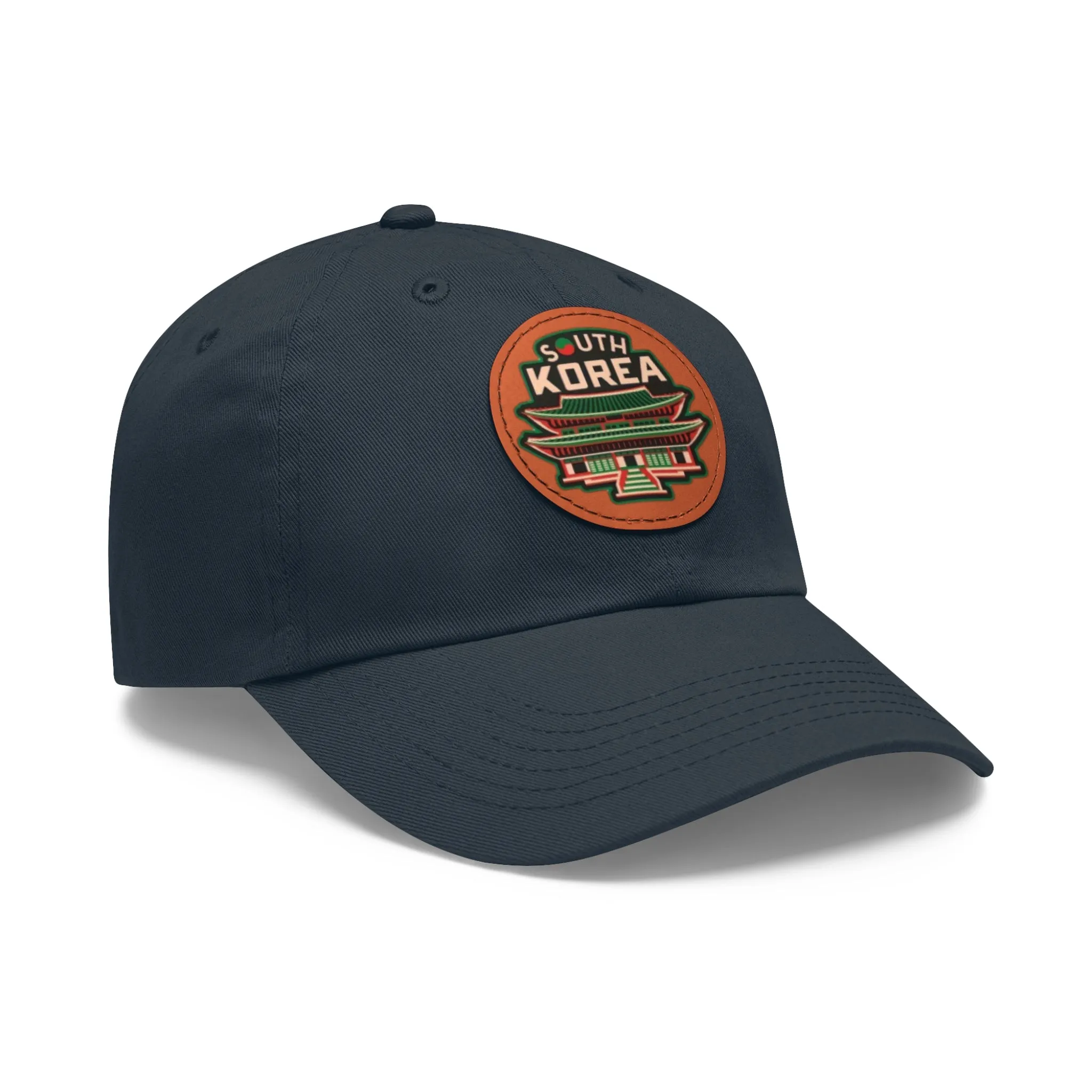 South Korea Hat with Leather Patch (Round)  - EmpressKorea