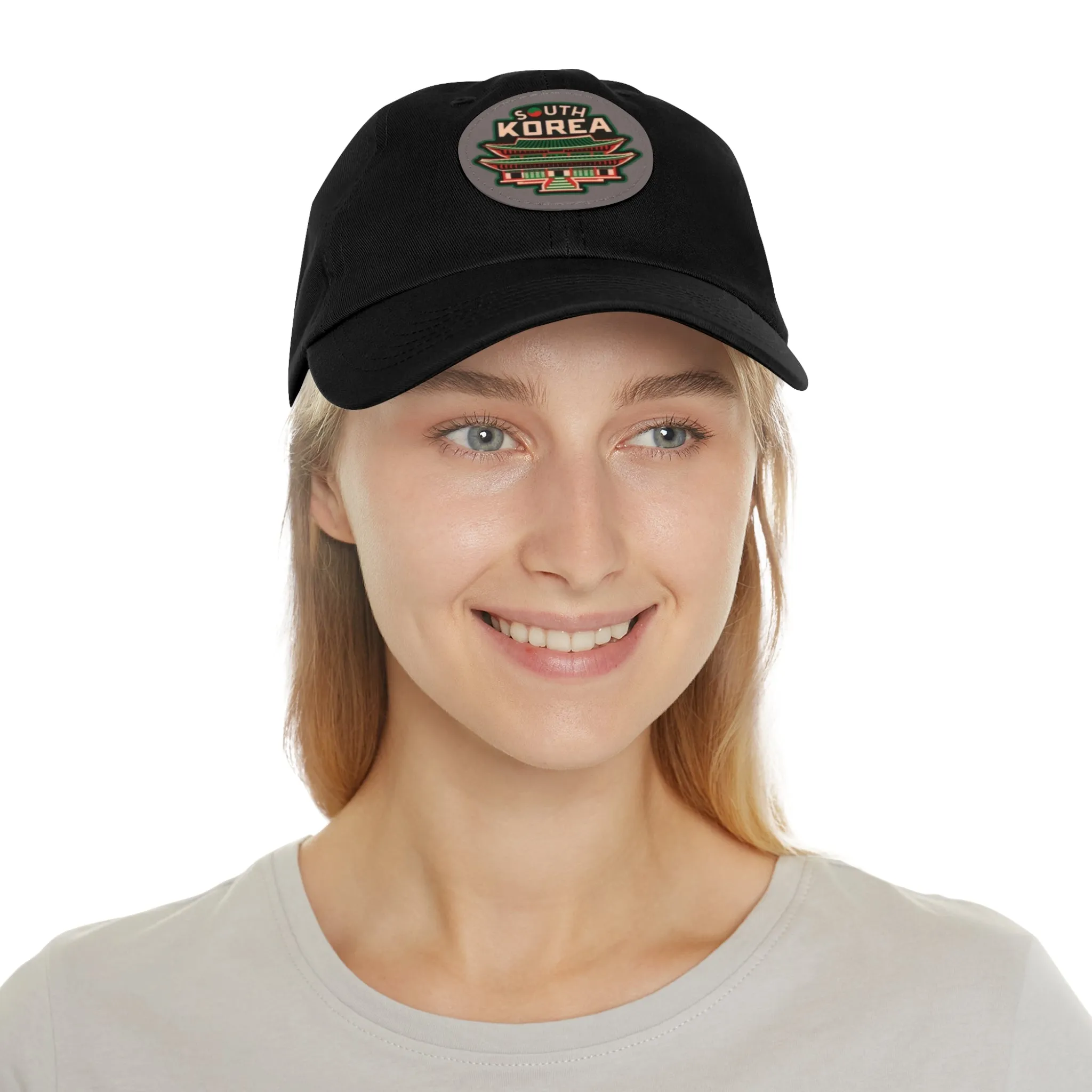 South Korea Hat with Leather Patch (Round)  - EmpressKorea