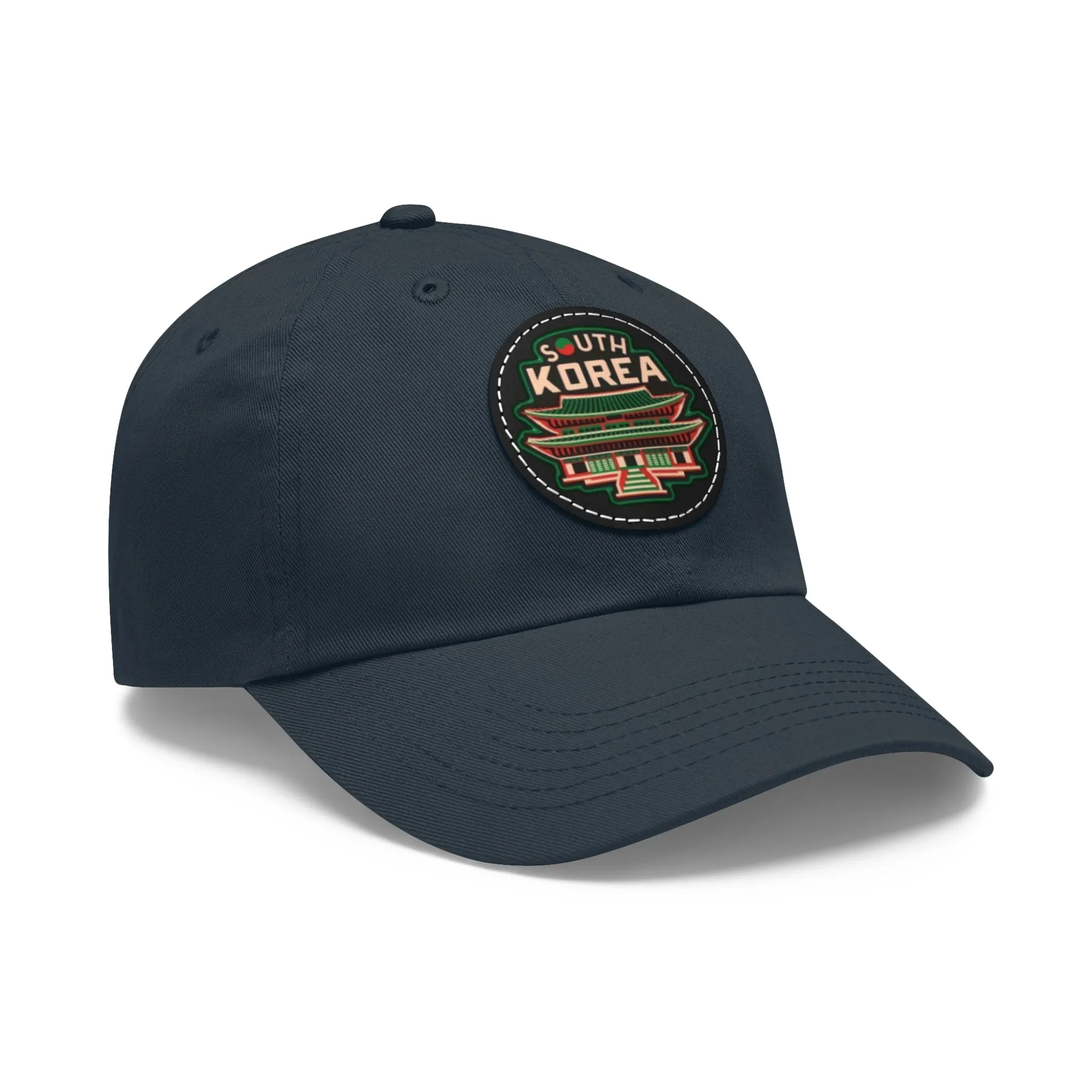 South Korea Hat with Leather Patch (Round)  - EmpressKorea