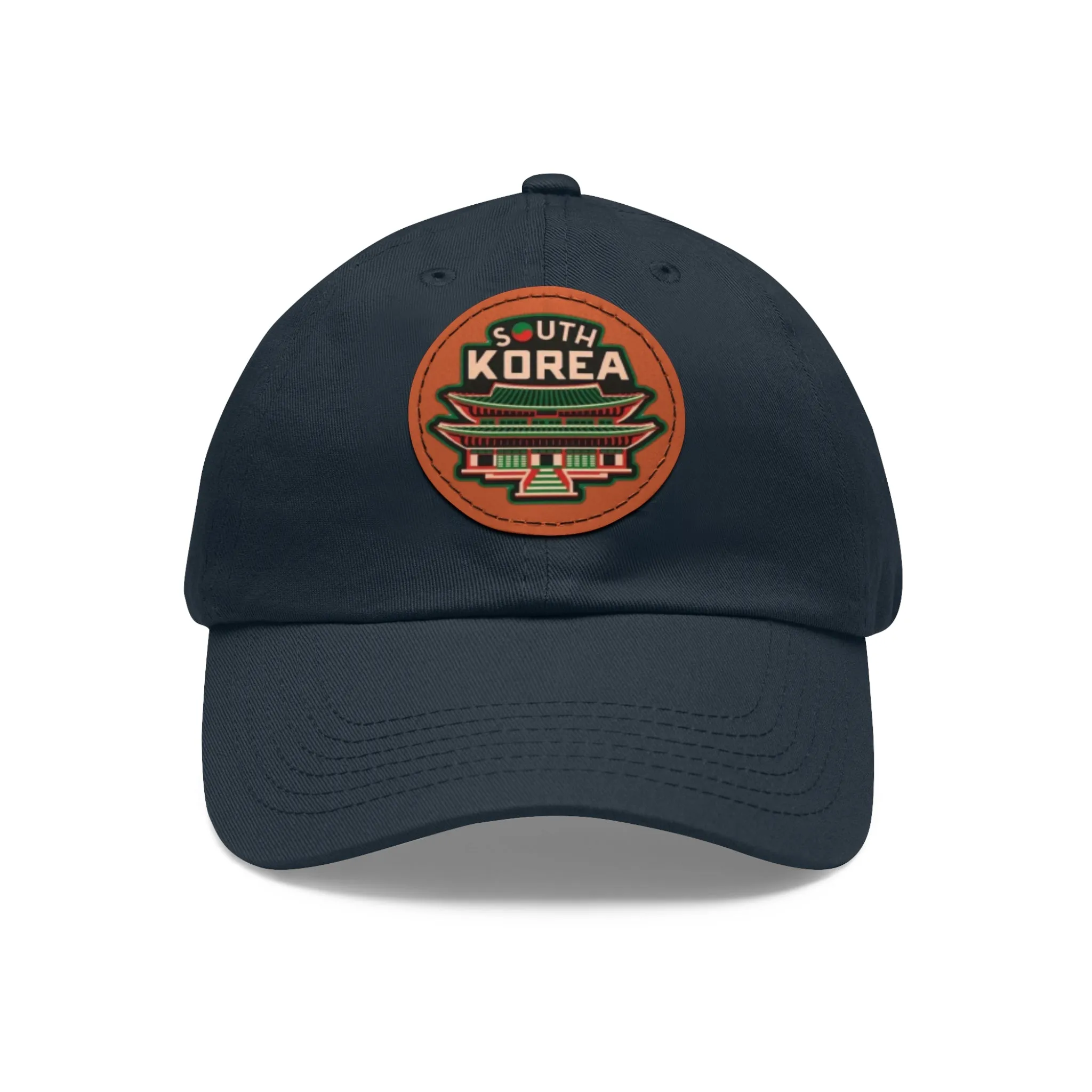 South Korea Hat with Leather Patch (Round)  - EmpressKorea