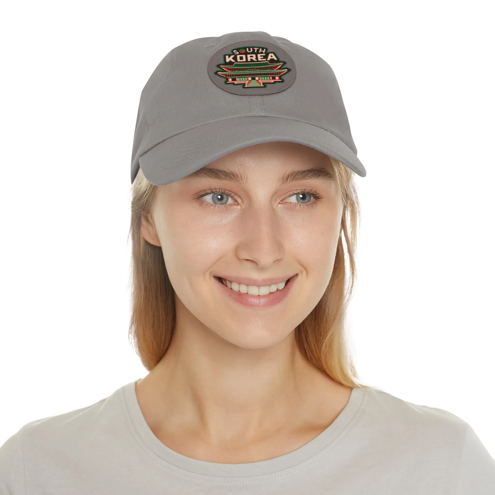 South Korea Hat with Leather Patch (Round)  - EmpressKorea