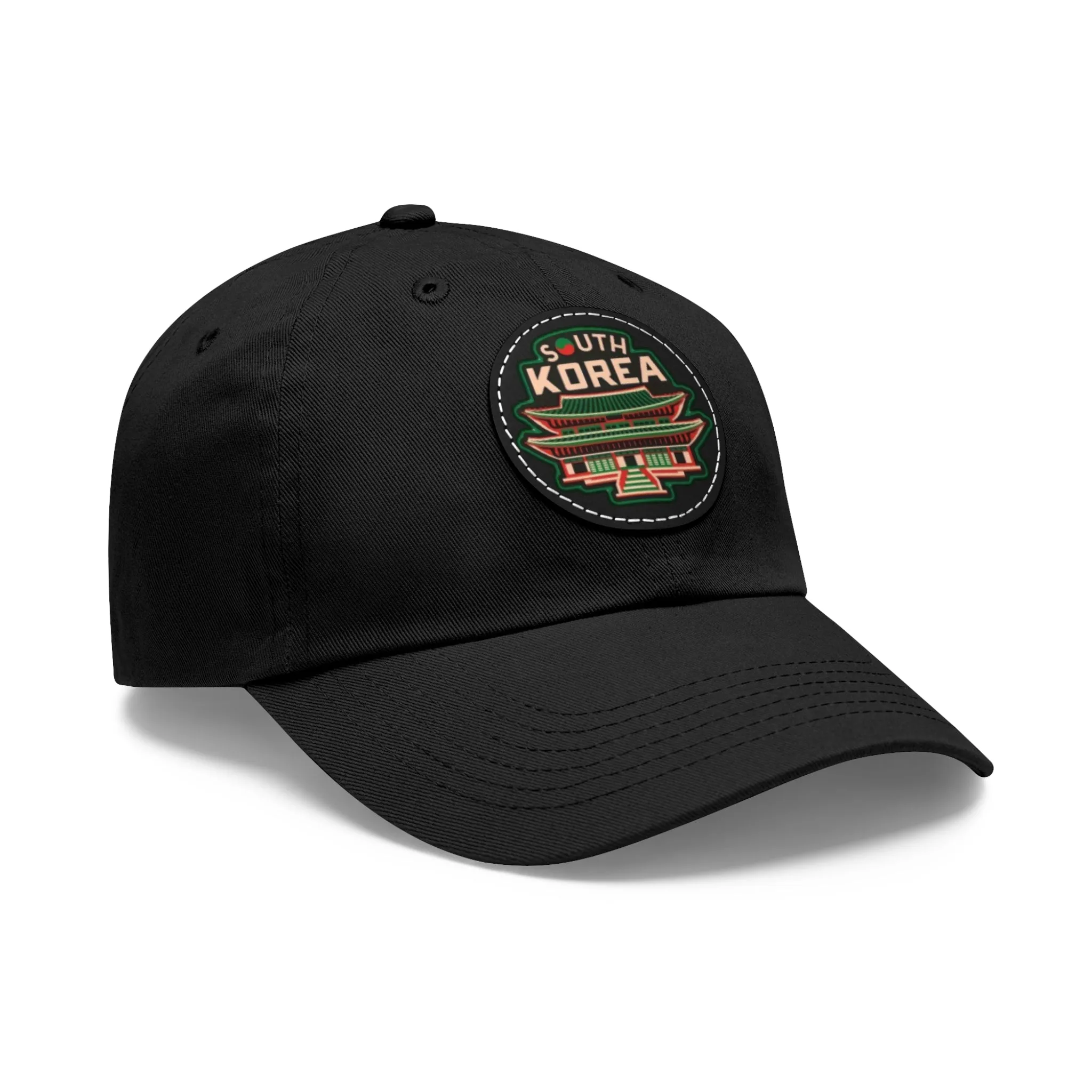 South Korea Hat with Leather Patch (Round)  - EmpressKorea