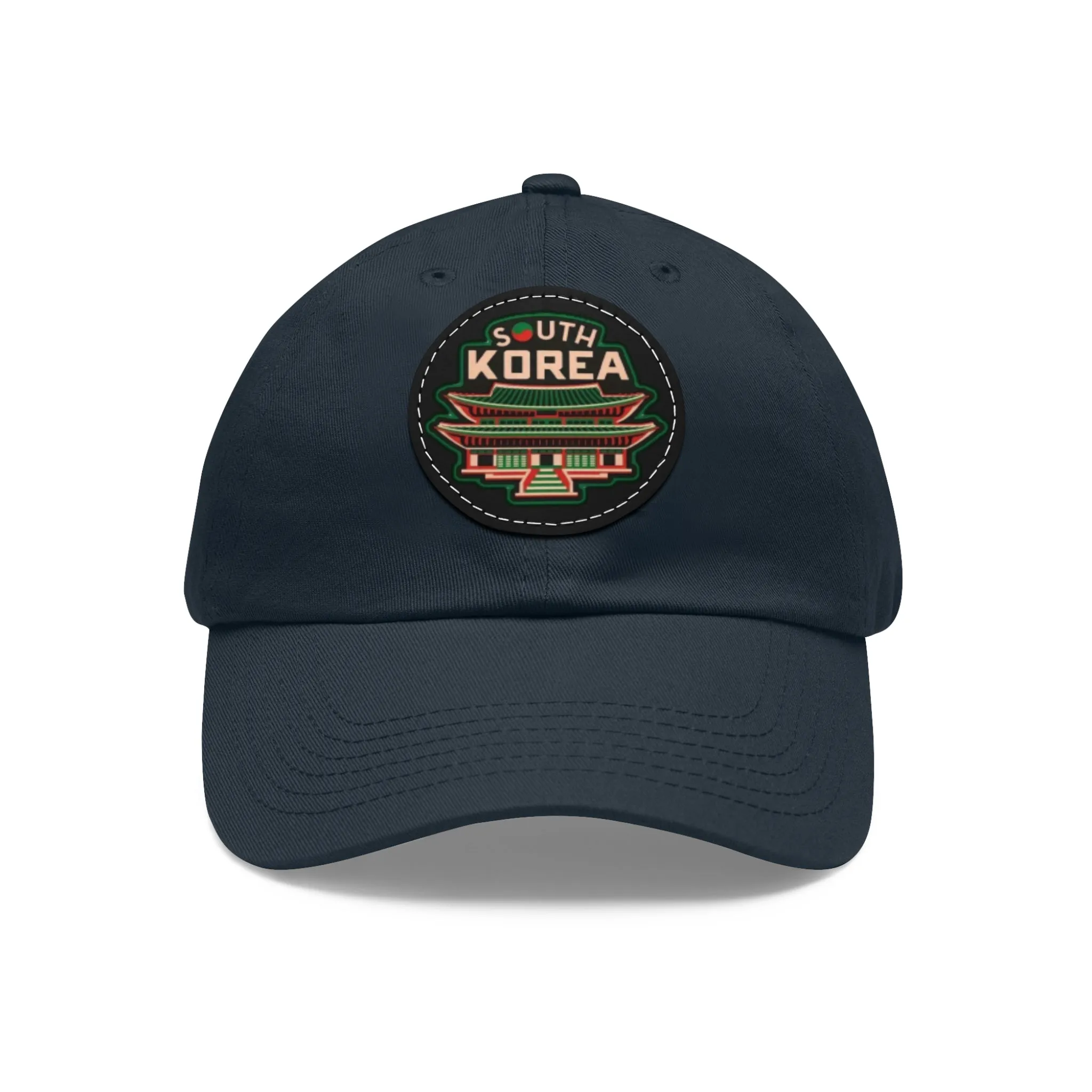 South Korea Hat with Leather Patch (Round)  - EmpressKorea