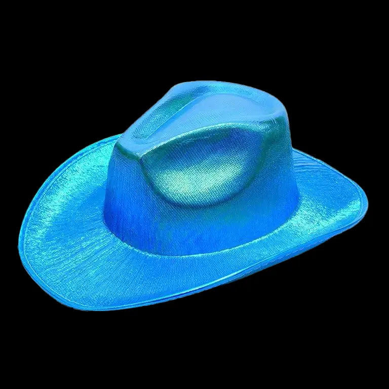 Sparkly Iridescent Glitter Space Blue Cowboy Hat