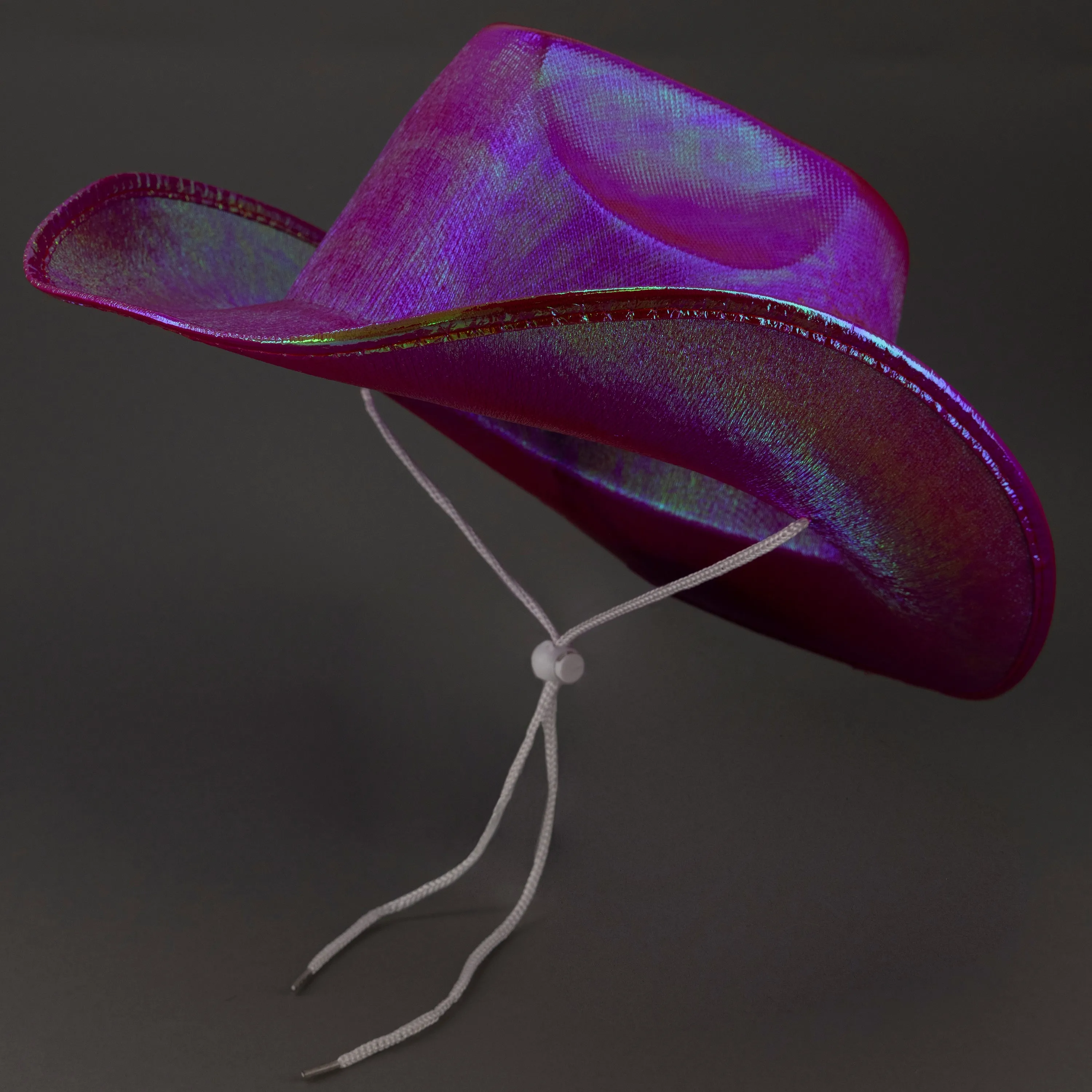 Sparkly Iridescent Glitter Space Pink Cowboy Hat