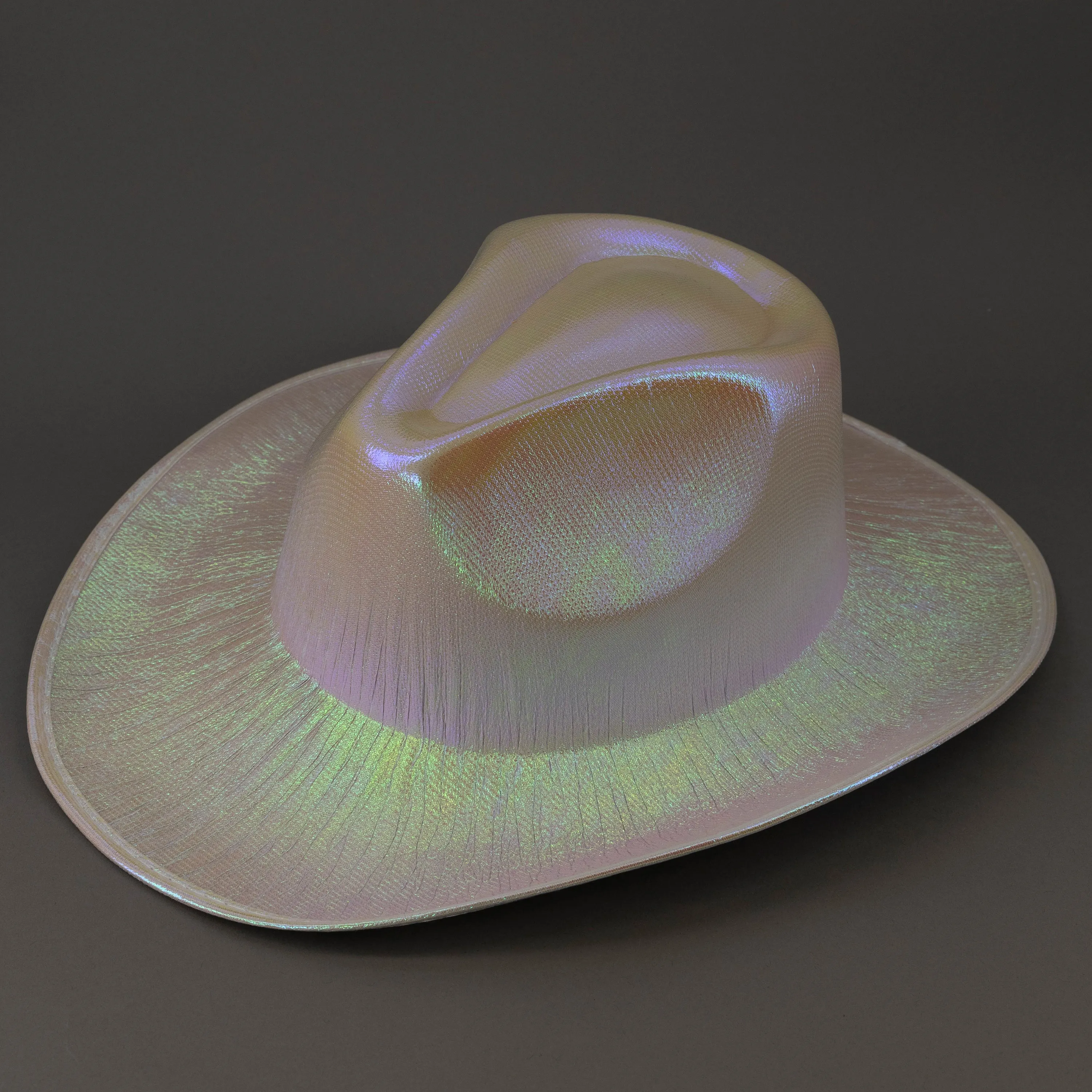 Sparkly Metallic Holographic Iridescent Cowboy Hats - Assorted Pack of 12