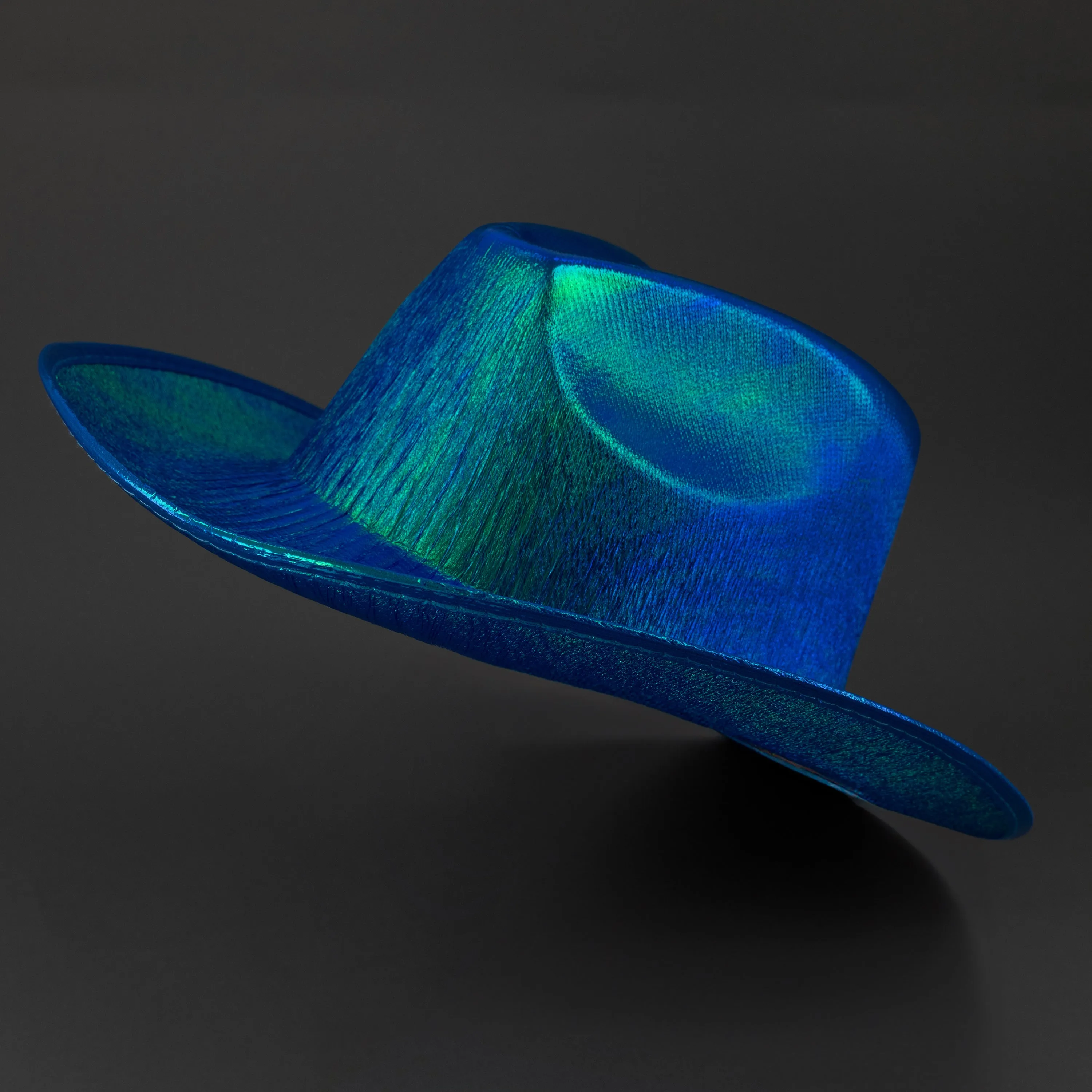 Sparkly Metallic Holographic Iridescent Cowboy Hats - Assorted Pack of 12